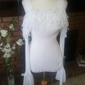 Plus ashley stewart unique ruffle top